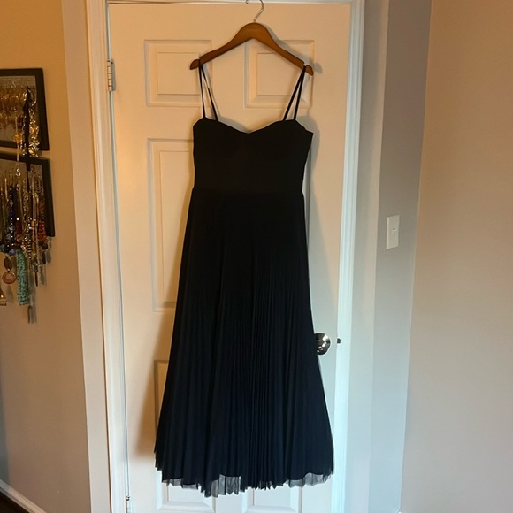 Hutch Amara Corset Pleated Tulle Fit & Flare Midi Dress - Picture 2 of 3